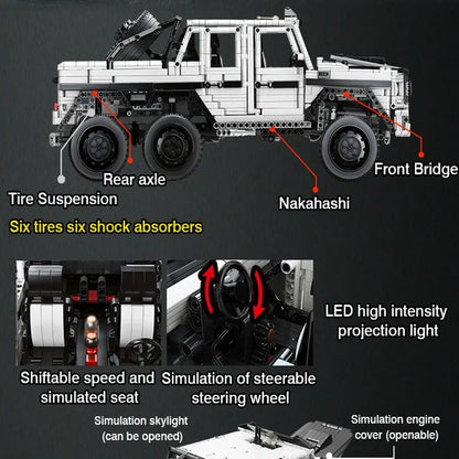 MOC Motorized Building Block Set: Off-Road SUV LAND CRUISER AMG