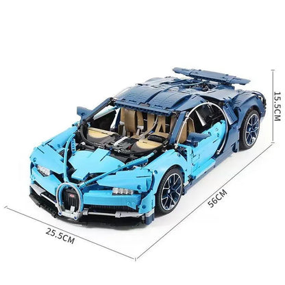 MOC Motorized Building Block Set: Supercar Bugatti Chiron Racing Car