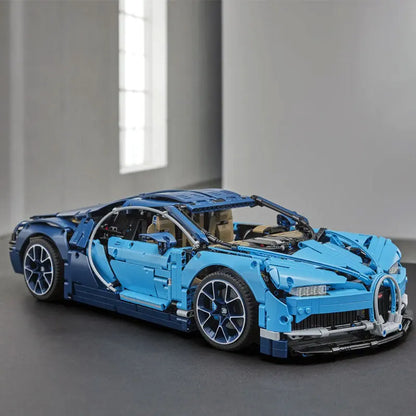 MOC Motorized Building Block Set: Supercar Bugatti Chiron Racing Car