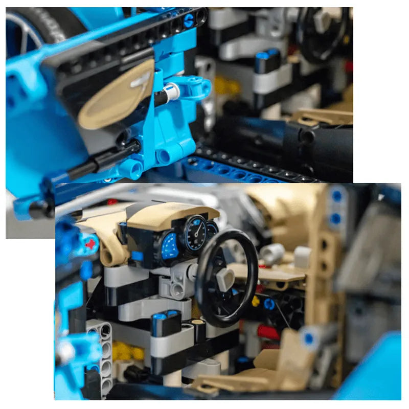 MOC Motorized Building Block Set: Supercar Bugatti Chiron Racing Car