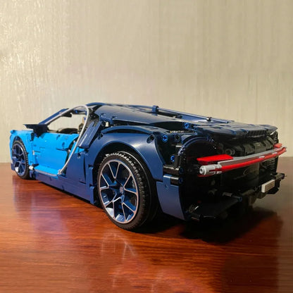 MOC Motorized Building Block Set: Supercar Bugatti Chiron Racing Car