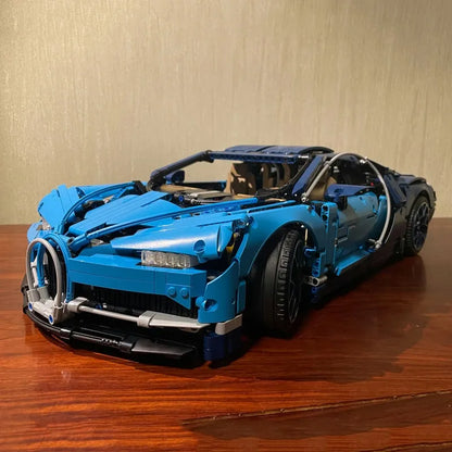 MOC Motorized Building Block Set: Supercar Bugatti Chiron Racing Car