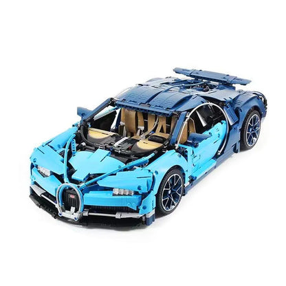 MOC Motorized Building Block Set: Supercar Bugatti Chiron Racing Car