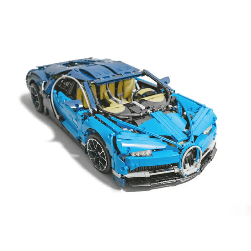 MOC Motorized Building Block Set: Supercar Bugatti Chiron Racing Car