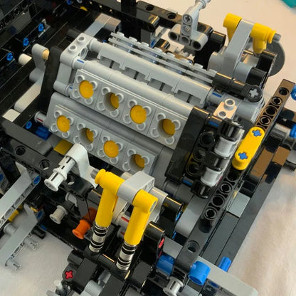 MOC Motorized Building Block Set: Supercar Bugatti Chiron Racing Car