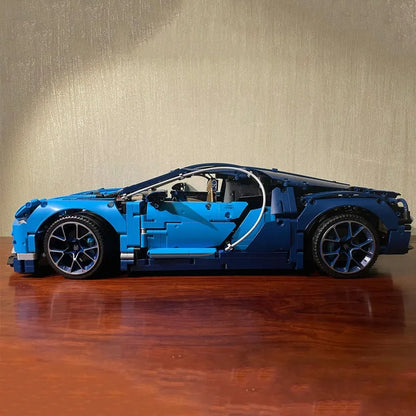MOC Motorized Building Block Set: Supercar Bugatti Chiron Racing Car