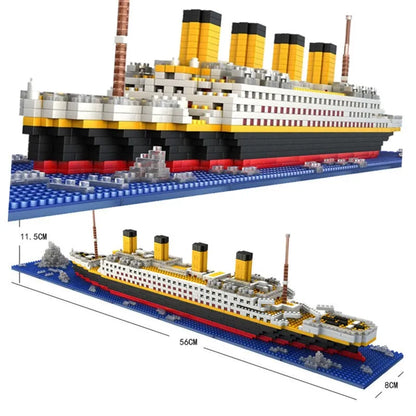 MOC Building Block Set: Titanic Cruise Steam Ship MINI Boat, Model JM50