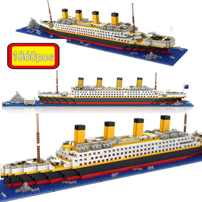 MOC Building Block Set: Titanic Cruise Steam Ship MINI Boat, Model JM50