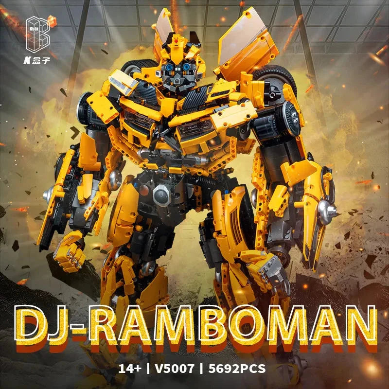 MOC Building Block Set: DJ Rambo Man MOC Mecha Transformation Robot