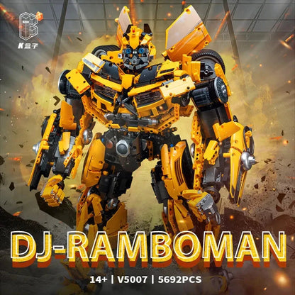 MOC Building Block Set: DJ Rambo Man MOC Mecha Transformation Robot
