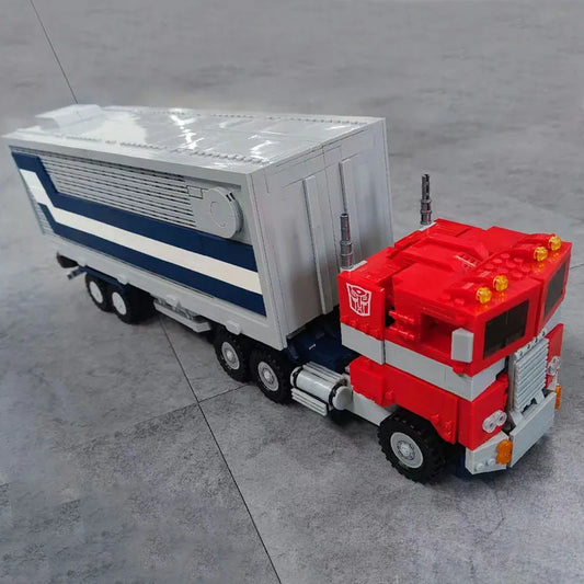MOC Motorized Building Block Set: Transformers Optimus Prime Combined Carriage Truck, Model 77036