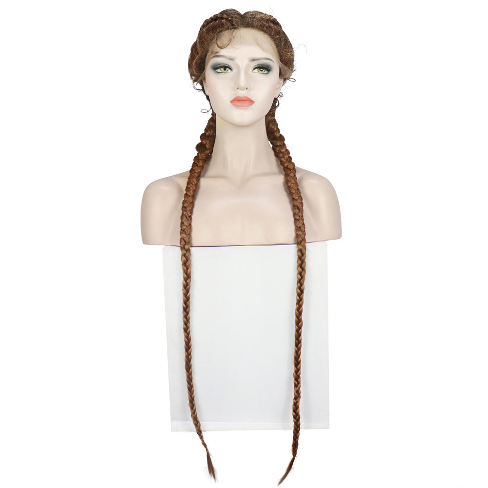 Trilumity Braided Lace Front Wig in Natural Black, cap and adjustable band construction