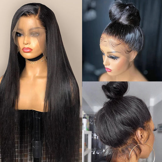Trilumity Straight Lace Front Wig in Black, front view