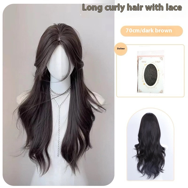 Trilumity Straight Lace Front Wig in Dark Brown, hair texture close-up