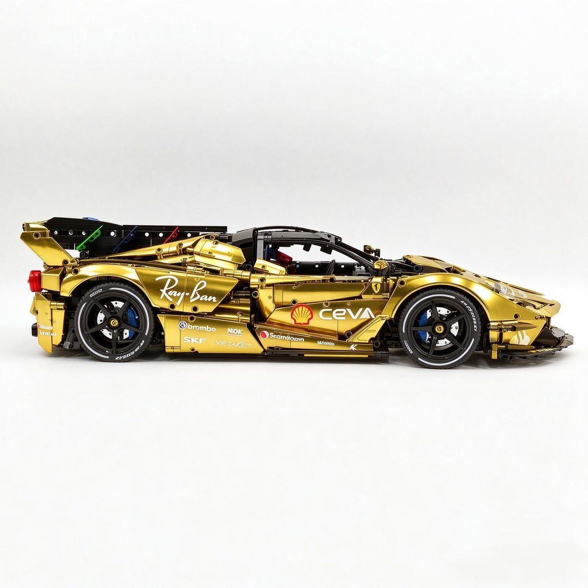 Trilumity Motorized Building Block Set: 1:8 The Ultimate Italian Hybrid Hypercar Evo | Gold Plating Custom Edition (4058Piece)