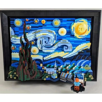 DK MOC Building Block Set: Van Gogh Paint Starry Night MOC DK21033, Model DK 21033