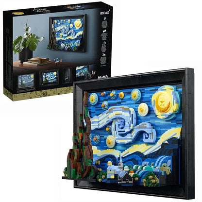 DK MOC Building Block Set: Van Gogh Paint Starry Night MOC DK21033, Model DK 21033
