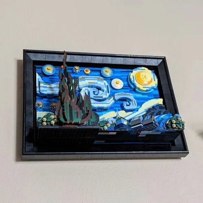 DK MOC Building Block Set: Idea Famous Picture Paint Starry Night, Model 21033