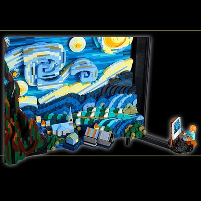 DK MOC Building Block Set: Idea Famous Picture Paint Starry Night, Model 21033