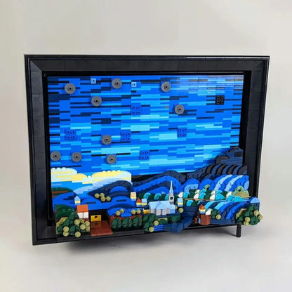 DK MOC Building Block Set: The Starry Night Paint Frame, Model DK 21033