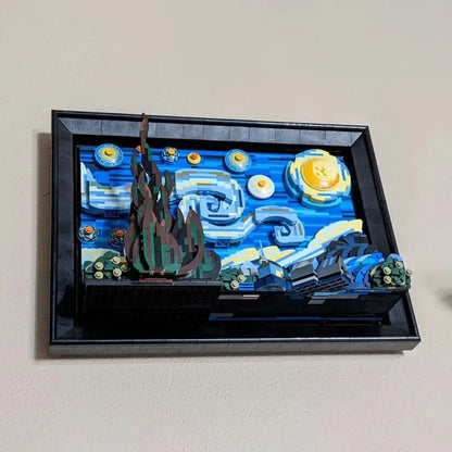 DK MOC Building Block Set: The Starry Night Paint Frame, Model DK 21033