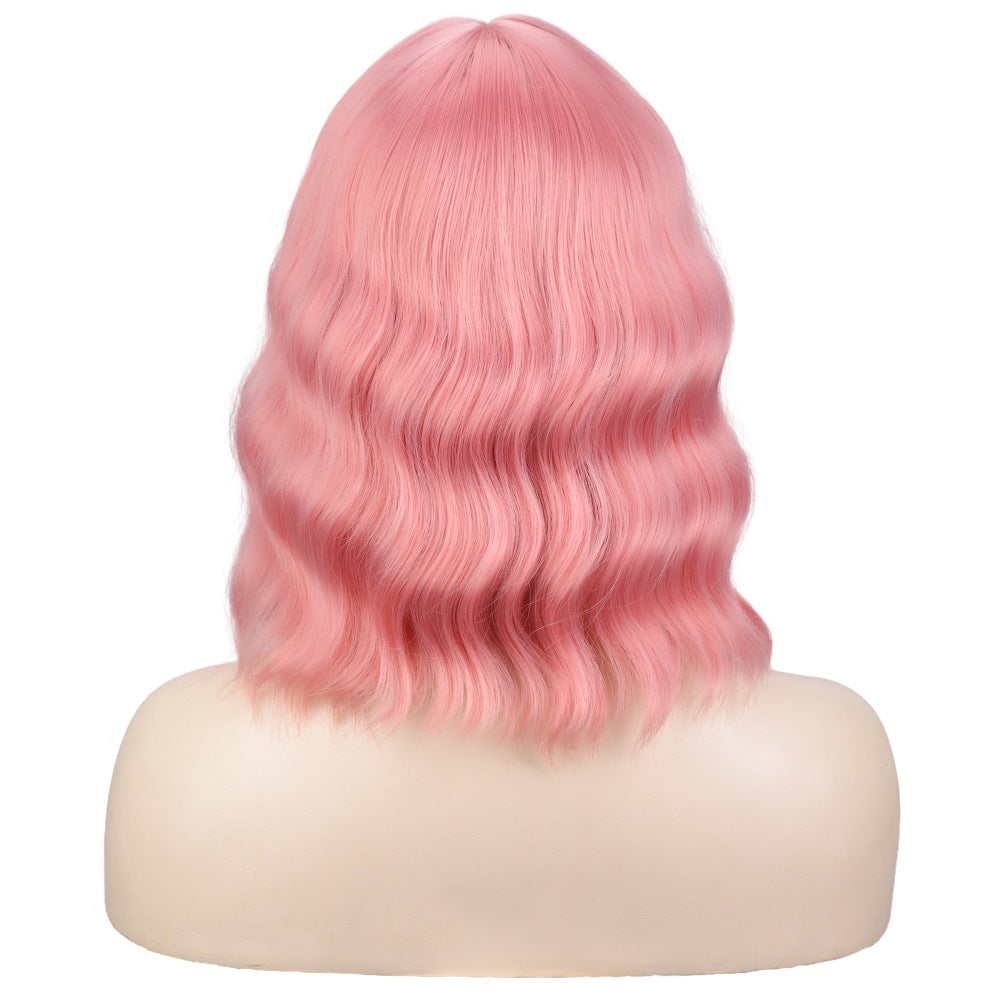 Trilumity Water Wave Wig with Bangs in Black, hairline close-up