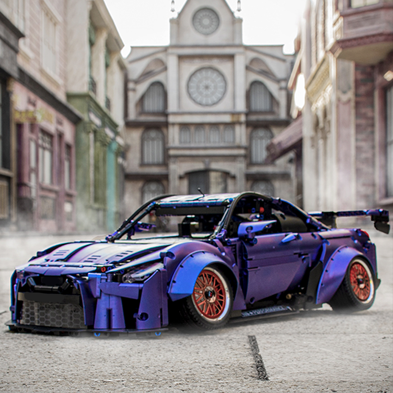 Trilumity Motorized Building Block Set: Nissan GTR Limited Edition Wide-Body Low-Slung Supercar(2389-Piece)