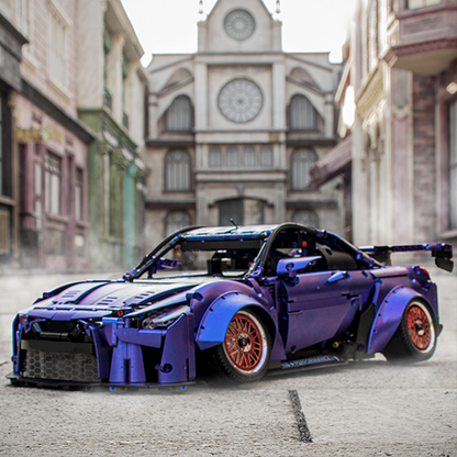 Trilumity Motorized Building Block Set: Nissan GTR Limited Edition Wide-Body Low-Slung Supercar(2389-Piece)