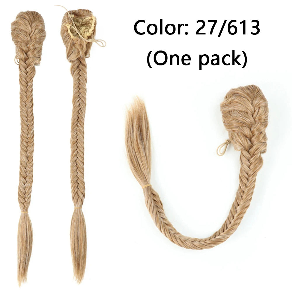 Trilumity Braided Ponytail in 1B, close-up