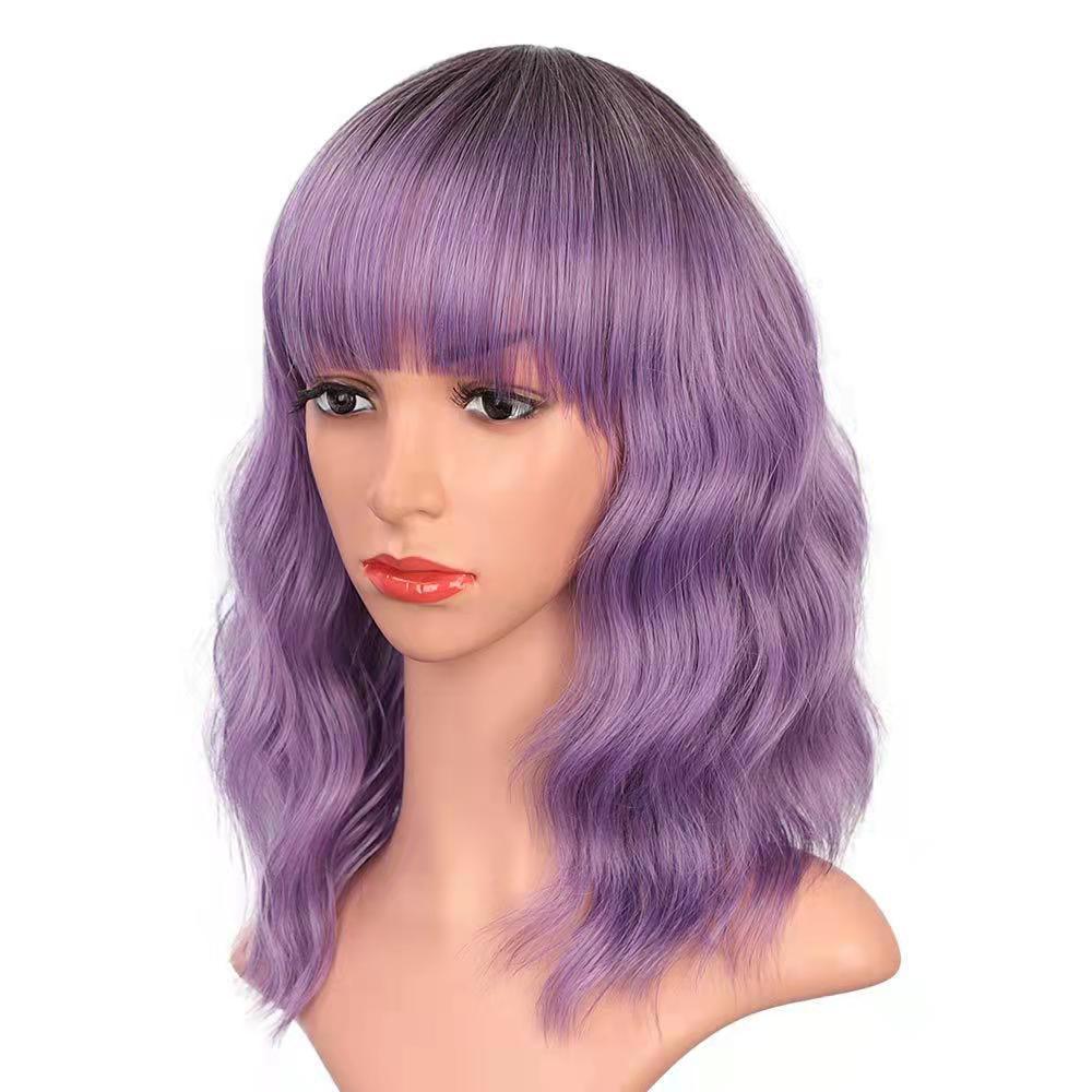 Trilumity Curly Wig with Bangs in Red, cap and adjustable band construction