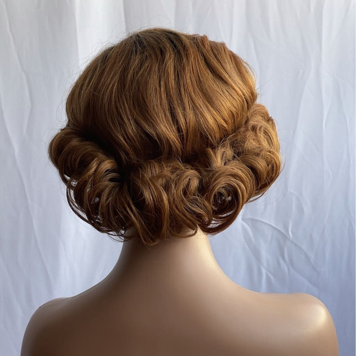 Trilumity Curly Lace Front Wig in Honey Blonde, back view