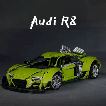 Trilumity Building Block Set: Audi R8 Green Beast, Large Rear Wing (2641-Piece)