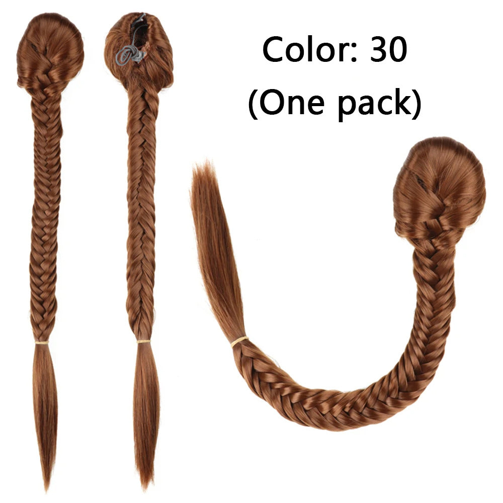 Trilumity Braided Ponytail in 1B, detail shot