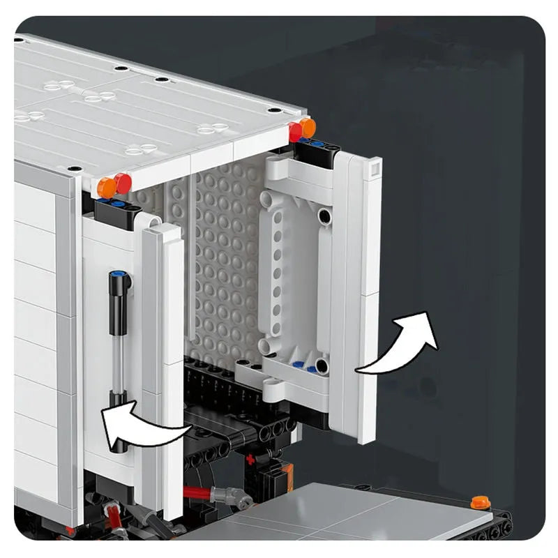 Happy Build MOC Motorized Building Block Set: 22010 Medium City Truck With Tail Lift, Model YC22010