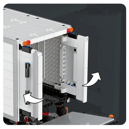 Happy Build MOC Motorized Building Block Set: 22010 Medium City Truck With Tail Lift, Model YC22010