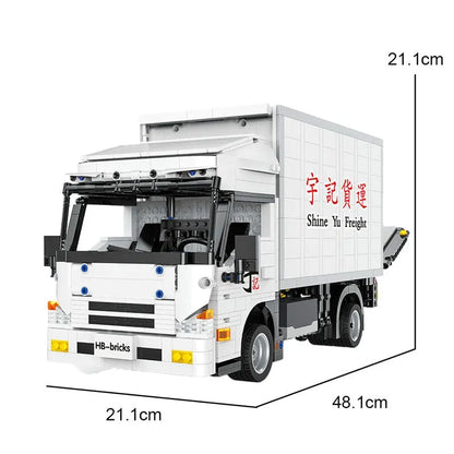 Happy Build MOC Motorized Building Block Set: 22010 Medium City Truck With Tail Lift, Model YC22010