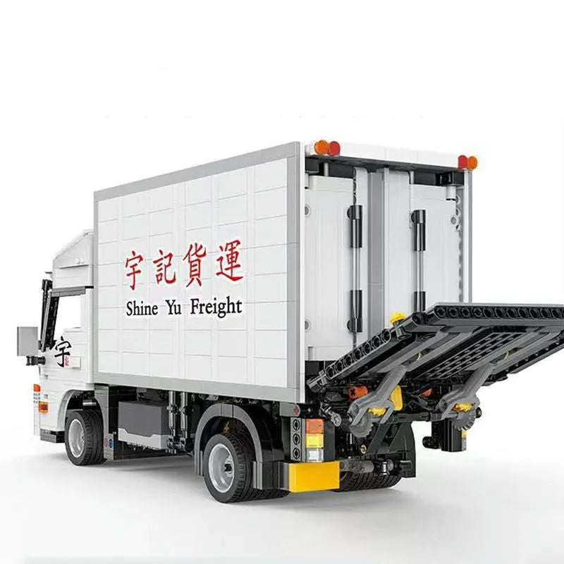 Happy Build MOC Motorized Building Block Set: 22010 Medium City Truck With Tail Lift, Model YC22010