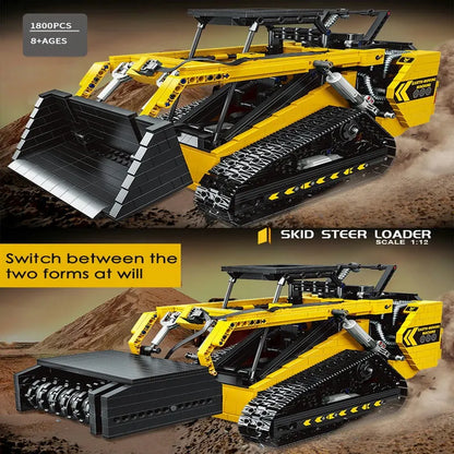 Happy Build MOC Building Block Set: APP Motorized RC Skid Steer Loader Truck, Model YC22007