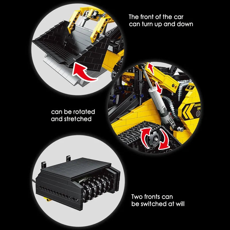 Happy Build MOC Building Block Set: APP Motorized RC Skid Steer Loader Truck, Model YC22007