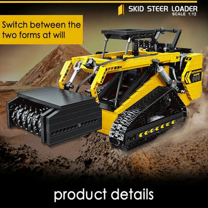 Happy Build MOC Building Block Set: APP Motorized RC Skid Steer Loader Truck, Model YC22007