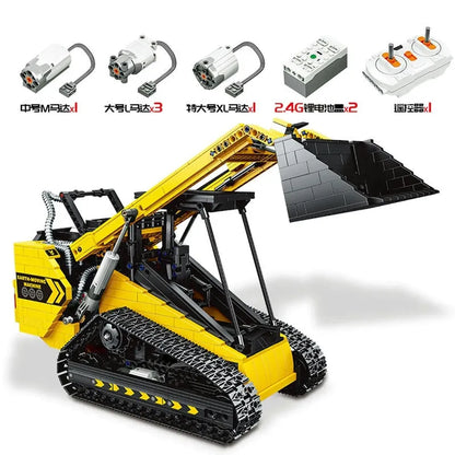 Happy Build MOC Building Block Set: APP Motorized RC Skid Steer Loader Truck, Model YC22007