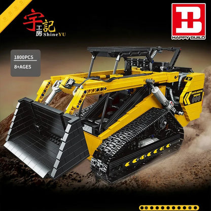 Happy Build MOC Building Block Set: APP Motorized RC Skid Steer Loader Truck, Model YC22007