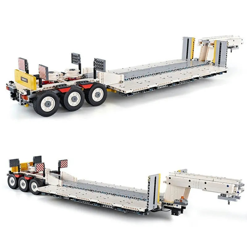 Happy Build MOC Building Block Set: APP Motorized RC Step Deck Trailer Truck, Model YCGC006
