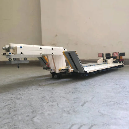 Happy Build MOC Building Block Set: APP Motorized RC Step Deck Trailer Truck, Model YCGC006