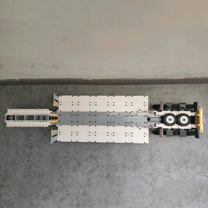 Happy Build MOC Building Block Set: APP Motorized RC Step Deck Trailer Truck, Model YCGC006
