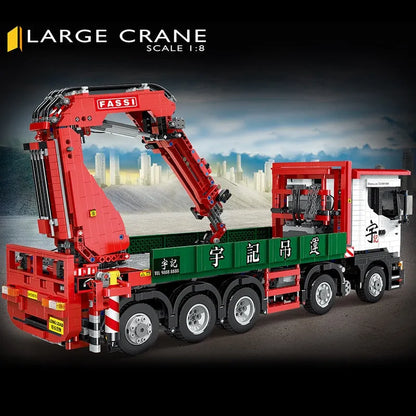 Happy Build MOC Building Block Set: APP Motorized Scania Crane Lorry RC Truck, Model YCGC008