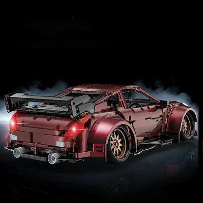 Happy Build MOC Motorized Building Block Set: APP RC Supercar Red Turbo Racing Car 23005, Model YC23005