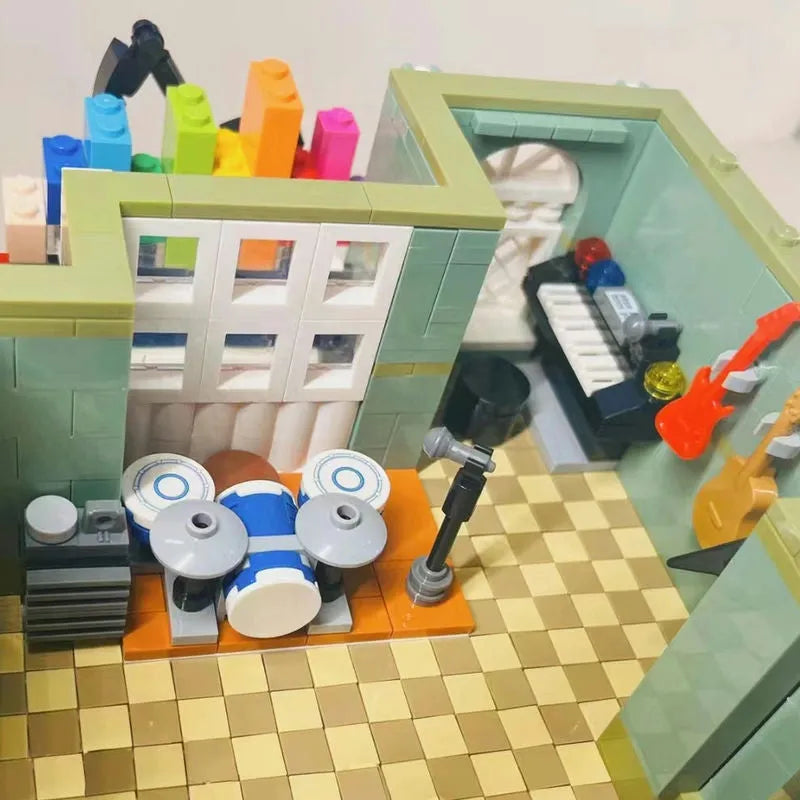 Happy Build MOC Building Block Set: Street Creator Expert Music Shop, Model YC20008