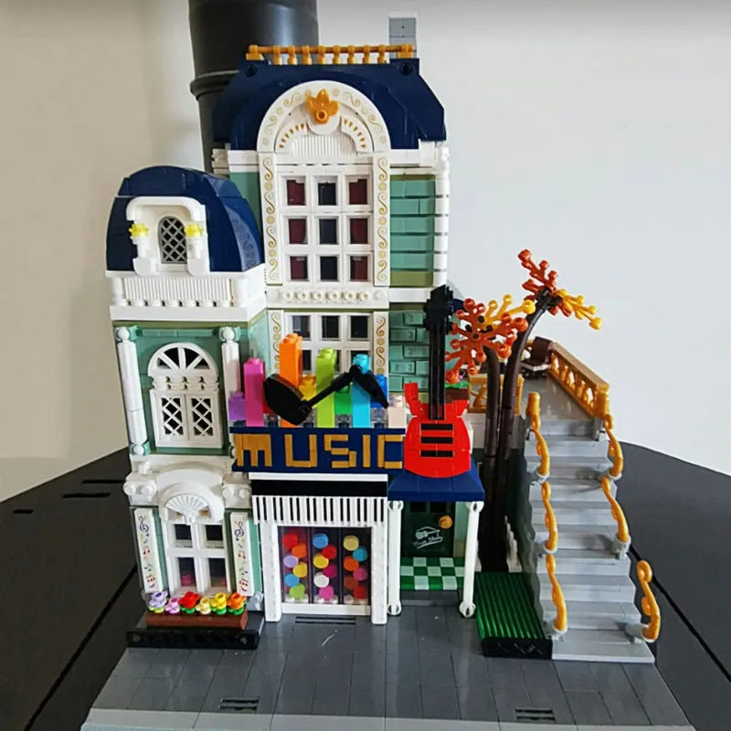 Happy Build MOC Building Block Set: Street Creator Expert Music Shop, Model YC20008