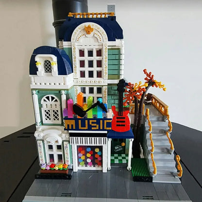 Happy Build MOC Building Block Set: Street Creator Expert Music Shop, Model YC20008